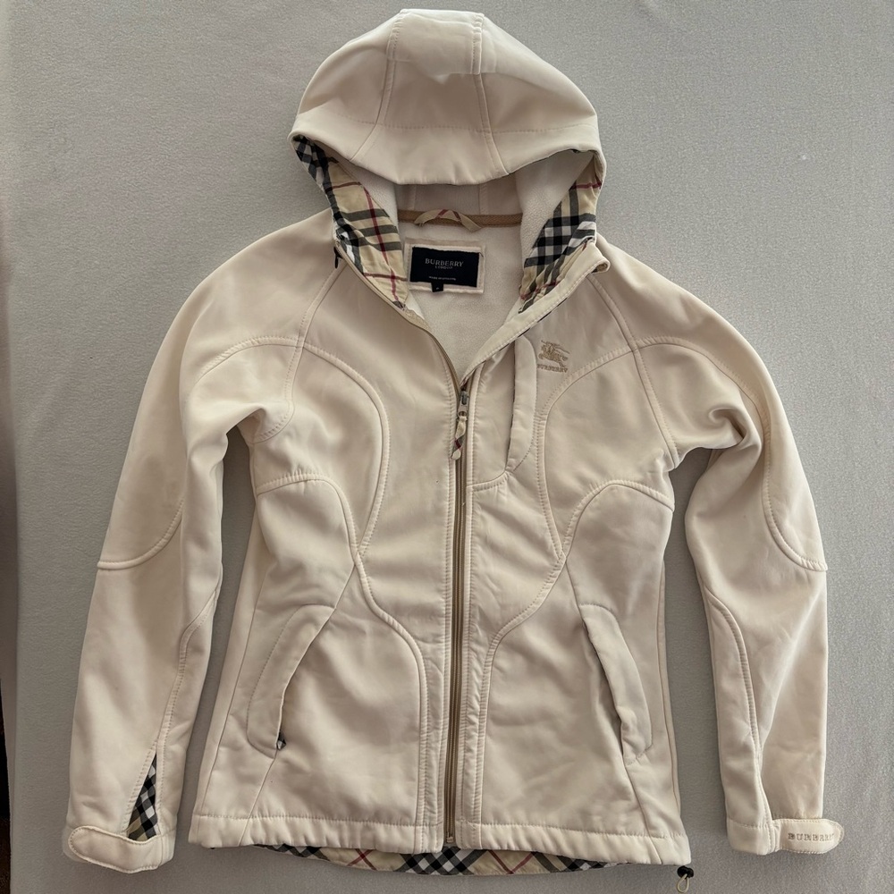 Burberry London Cream Hooded Jacket — Size S